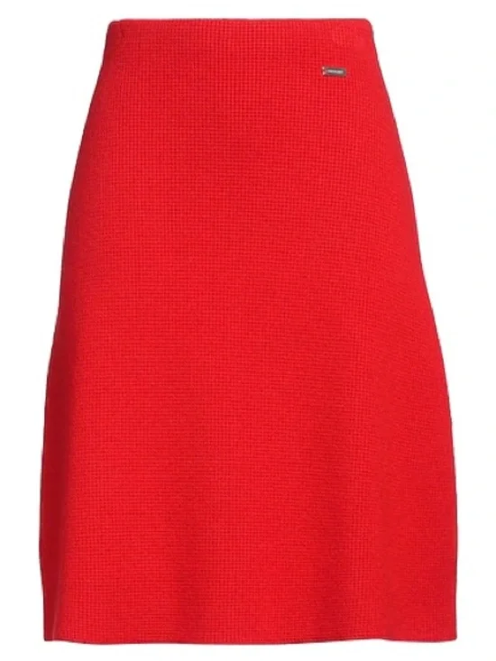 ♥️♥️♥️ Salvatore Ferragamo wool/cashmere red A-line skirt size M/L - Picture 4 of 11